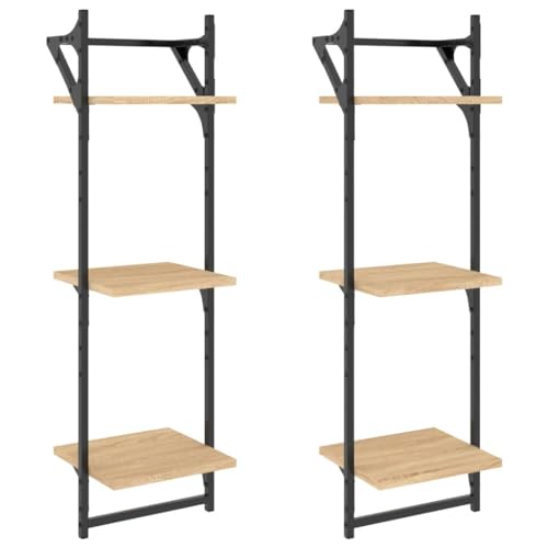Étagère murale en bois flottante avec barre de suspension stable