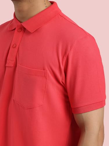 Image of Rupa Bumchums Men Super Combed Cotton Solid Half Sleeve Club Collar Polo Regular Fit T-Shirt with Chest Pocket