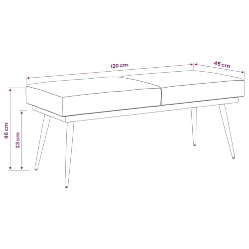Banco de terciopelo moderno rojo vino con estructura rectangular y acabado premium suave 4