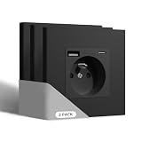 BSEED Prise Murale avec USB et 1 Type C,16A Prises de Courant Alternatif avec Panneau en P...