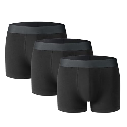 Luna & Sun Men Boxer Briefs Cotton Underwear Soft Comfortable Breathable 3 Pack