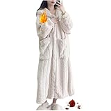 Design : les peignoirs en polaire sont à la fois classiques et à la mode, la ceinture peut être serrée ou desserrée selon vos propres besoins, offrant un ajustement confortable et empêchant le peignoir de tomber