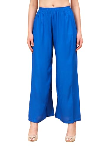 Image of Go Gazab - Stylish Women's Palazzo: Trendy Rayon Solid Color Ethnic Wear Palazzo
