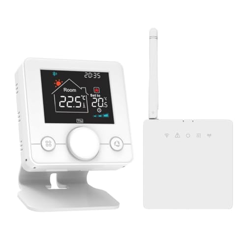 Jooehyer Termostato Inalámbrico WiFi RF433 Termostato para Caldera de Gas para Calentar Agua con Soporte de Control Remoto para Teléfono Móvil