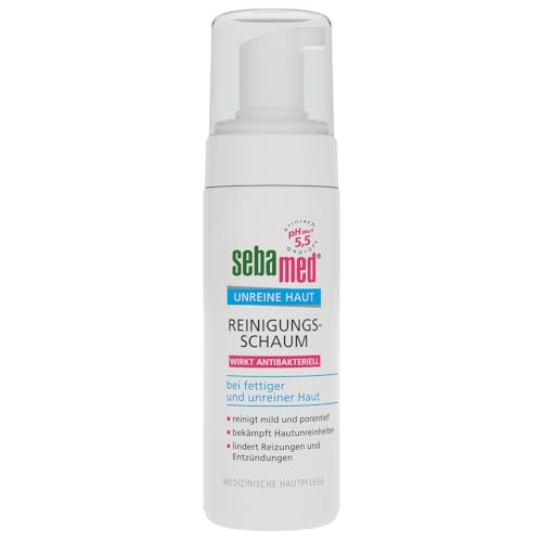 Sebamed Unreine Haut Reinigungsschaum, Gesichtsreinigung bei fettiger und unreiner Haut, ohne Mikroplastik,150 ml