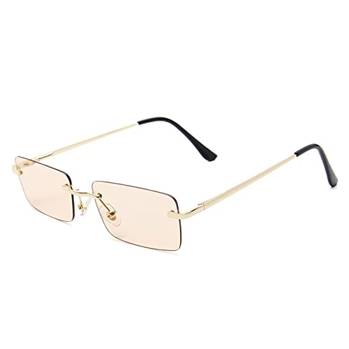 Lunettes de soleil légères carrées sans monture contre fatigue oculaire