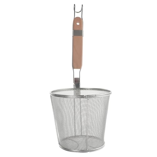 VOSAREA 1Pc Stainless Steel Noodle Strainer with Handle Mesh Colander for Cooking for Straining Pasta Spicy Soups and Fried Foods Kitchen Sifter
