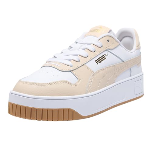 Image of PUMA Womens Carina Street First Class Lace Up Sneakers Shoes Casual - Beige, White