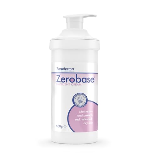 Zeroderma Zerobase Emollient Cream 2-in-1 vochtinbrengende crème & zeepvervanging, voor droge en eczeemgevoelige huid, herstelt de huidbarrière, 21 procent w/w paraffine, 500 g