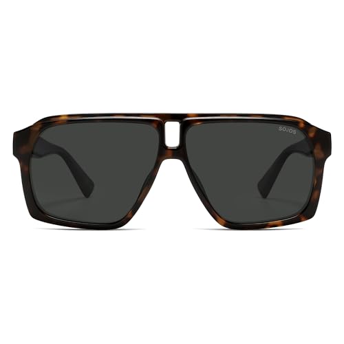 Image of SOJOS Trendy Polarized Aviator Sunglasses for Women Men,Fashion Square Aviators Shades Vintage Style UV400 Protected SJ2699