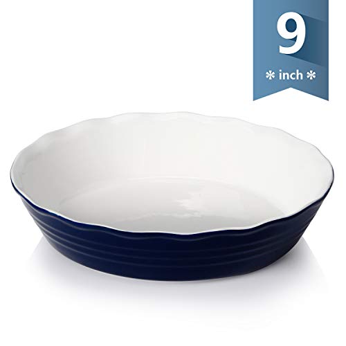 Sweese 516.103 Porcelain Pie Pan, 9 Inches Pie Plate, Round Baking Dish