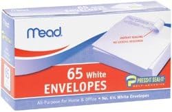 Mead Boxed Peel and Stick Envelopes 3 5/8 inch x 6 1/2 inch 65 Pack Regular (4-Pack)
