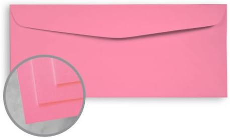 Limited Papers (TM) Ultra Pink Envelopes - No. 10 Commercial (4 1/8 x 9 1/2) 60 lb Text Semi-Vellum 500 per Box