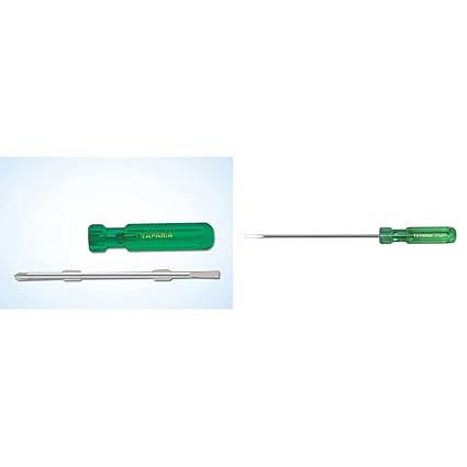 Taparia 904 Steel Two in One Screw Driver (Green and Silver) & Taparia 712 Flat Tip Screw Driver