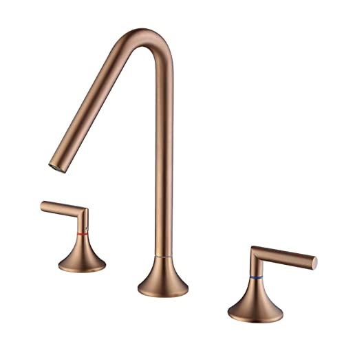 Mitigeur de lavabo à 3 trous robinet chaud et froid pivotant 360 pour salle de bain rétro chrome