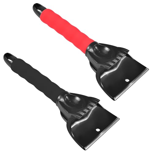 Forhome Rascadores de Hielo, 2pcs Rascador Hielo Coche, Resistente y Duradero, Diseño Portátil, Mango de Esponja Antideslizante, Palas de Nieve para Parabrisas y Ventanas de Automóviles
