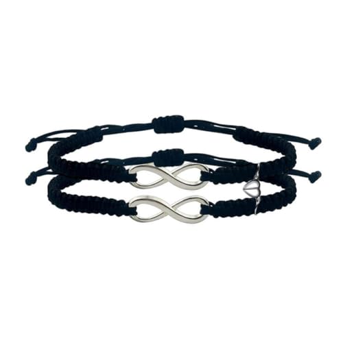 Image of COLORFUL BLING Lucky 8 Infinity Couple Bracelet Braided Leather Rope Bangle Wrist Adjustable Chain Fit 7-9 Inch for Lover Friendship