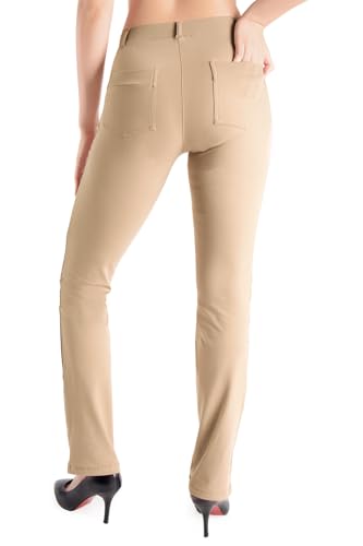 Image of Yogipace,Belt Loops,Women's Petite /Regular /Tall Straight Leg Yoga Dress Pants