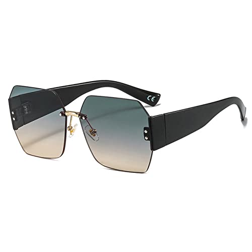 Lunettes de soleil sans monture carrées femmes tendance vintage protection UV400 C5