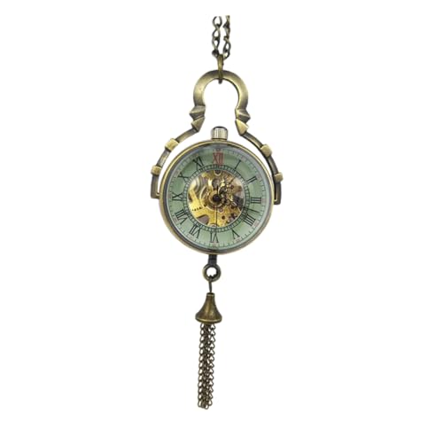 Reloj de bolsillo mecánico Kombiuda con esfera de vidrio creativa y caja vintage