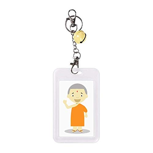 Badge protection carte crédit moine du Népal orange zen