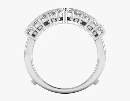 2.00CT Lab-Created Diamond Enhancer Ring Guard, Wedding Wrap, 14K White Gold Plated