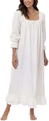 The 1 for U Victorian Nightgown - Womens Nightgowns Cotton, White, MD