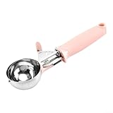 Cuchara de helado de acero inoxidable con mango cómodo para recoger sin esfuerzo helado duro y otros postres, apto para lavavajillas para una limpieza rápida y fácil (rosa)