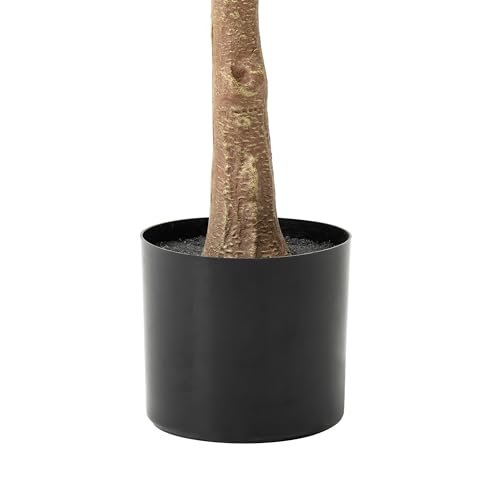 Glitzhome Artificial Tree 5ft Tall Fake Potted Fiddle Leaf Fig Tree with Planter for Modern Home Office Living Room Floor Decor Indoor Outdoor 7