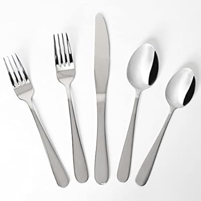 Silverware Set, QOUTIQUE 20 Piece Stainless Steel Flatware, Service for 4 Cutlery Set Utensils, for Home Kitchen Restaurant, Include Knives Spoons Forks, Mirror Polished, Dishwasher Safe