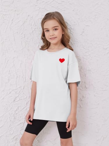 Image of ZDC Girls Short Sleeve T Shirts Kids Summer Oversized Tops Trendy Crewneck Basic Tees 5-14 Years