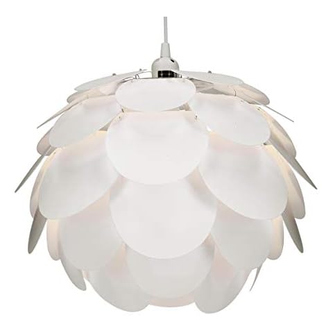 kwmobile Puzzle Pendant Lamp Shade - Cherry Blossom DIY Jigsaw Lampshade - White Cover