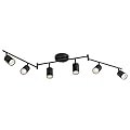 VONLUCE 6 Light Track Light Fixture, LED Track Lighting Kit with Rotatable Track Heads, 3-Color GU10 Bulbs Included, Modern Ceiling Spotlight for Kitchen Office Closet Studio Bedroom, Black