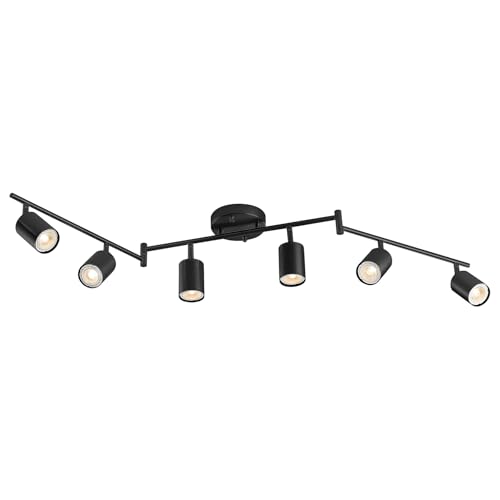 VONLUCE 6 Light Track Light Fixture, LED Track Lighting Kit with Rotatable Track Heads, 3-Color GU...