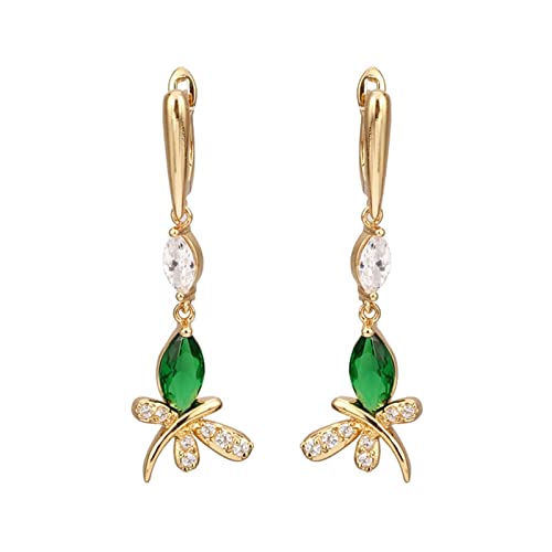Pendientes de oro de 18k de libélula, el regalo de aniversario perfecto