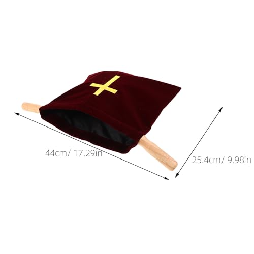 Bolsa de ofrendas Toyvian bordada con estructura noble de madera de iglesia 3