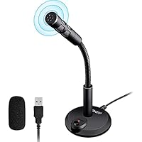 VEEtOP microfono pc, USB Micrófono de Escritorio con botón de
