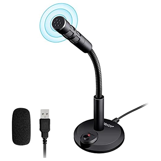 VEEtOP microfono pc, USB Micrófono de Escritorio con botón de Silencio para videoconferencias de Negocios, lecciones en línea, grabación, podcasting, Juegos, Chat, Compatible con PC, portátil, Mac