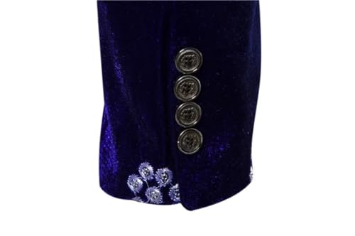 Men Floral Embroidery Wedding Blazer Formal Slim Fit Single Button Mens Party Business Suit Jacket4