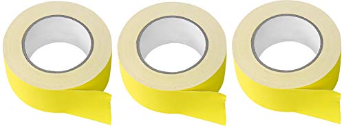 Rockville (3) Rolls Pro Audio/Stage Wire Rock Gaff Yellow Gaffers Tape 2