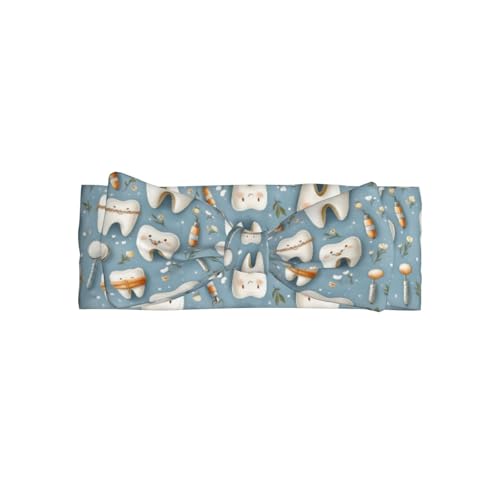 Cartoon Cute Teeth Print Baby Girl Bows Headbands Baby Girls Newborn Headbands Infant Toddlers 0-6 Months