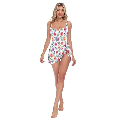 Maillots de bain amincissants réglables à motif aquarelle de fleurs