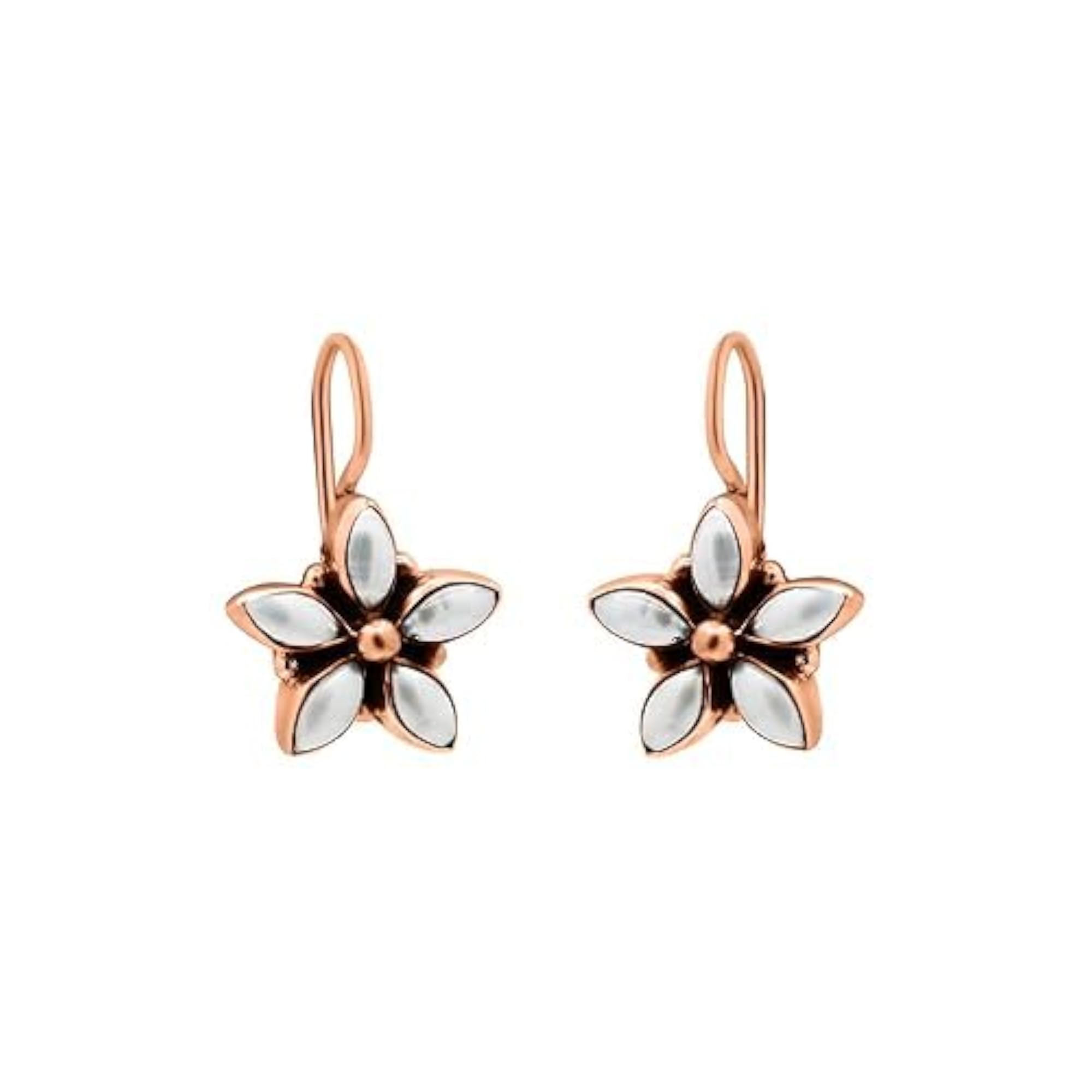 Women's Amazing White Pearl Flower Hook Earrings, Handmade Gift