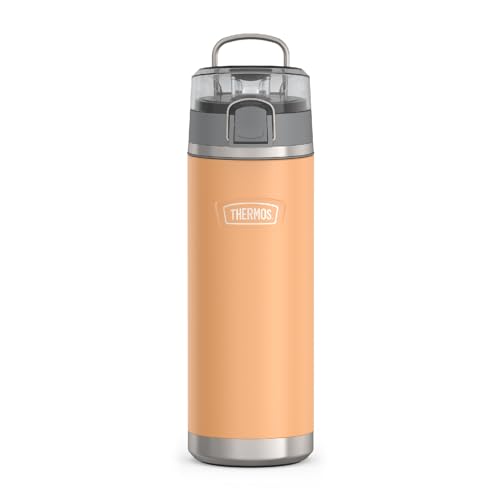 THERMOS ICON SERIES, Stainless Steel Water Bottle with Spout - 24 Ounce, Melon - Vacuum Insulated Water Bottle with Lid