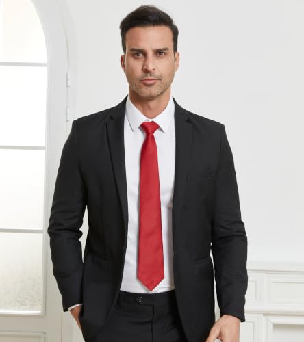 Image of DecTwig Men's Ties Solid Color Formal Neckties 3.15 inch (8CM) Black Ties For Men