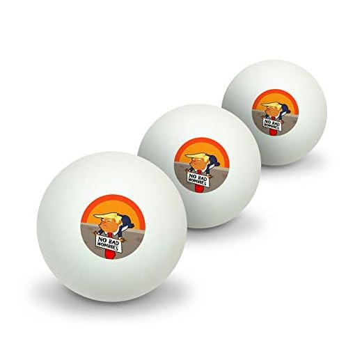 GRAPHICS & MORE No Bad Hombres President Donald Trump on Wall Novelty Table Tennis Ping Pong Ball 3 Pack