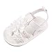 Housse Penderie Portant Marche sandales douces antidérapantes bébé chaussures en caoutchouc plats garçons filles sole Bow chaussures pour bébés d'été Boites Rangement Lot (White, 12-18 Months)