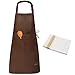 Viedouce Tabliers de Cuisine Etanche,Tablier Réglable avec Poches pour Cuisine Familial,Restaurant,Jardin,Barbecue,école,Café,Tablier pour Chef,Boulanger,Serveurs(1x Marron Tablier + 1 x Torchon)
