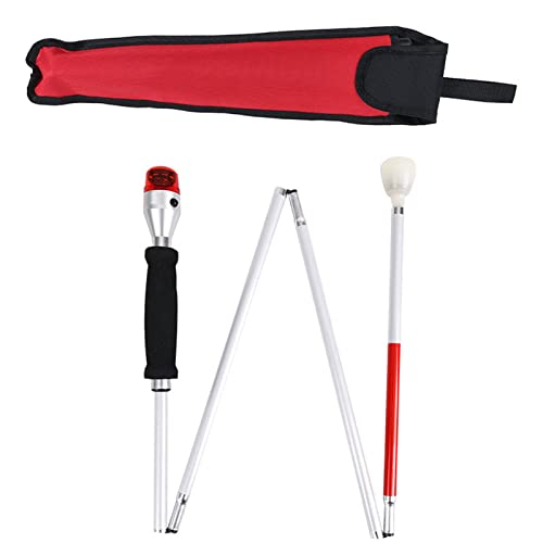 uHLANQC Bastoni per Le Donne, Bastone Pieghevole for ciechi, Bastone Pieghevole for ciechi con Allarme vocale Acustico e visivo Bastone Pieghevole Bastone da Passeggio Portatile for ipovedenti
