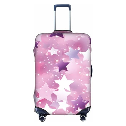 Pink Star Luggage Cover Washable Suitcase Cover Anti-Scratch Luggage Protector Covers Elastic Luggage Identify for Suitcase M fits 22-24 Inch Luggage
